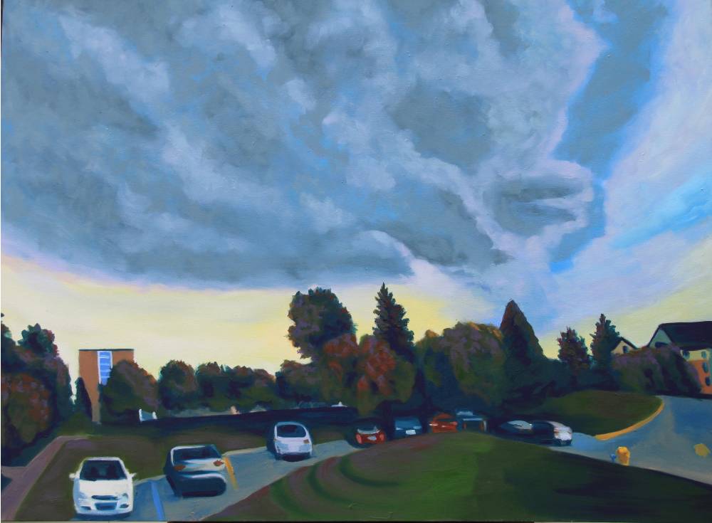 Storm cloud over campus